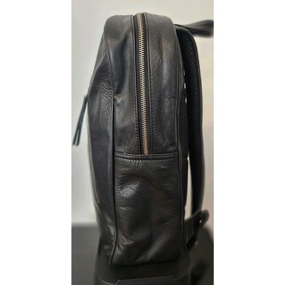 BOLANGARO TREVOR Leather Zipper Backpack Work Travel Black EUC 15x11x5 - Picture 10 of 14